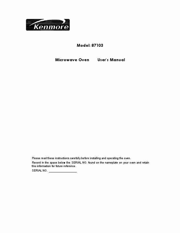 Kenmore Microwave Oven 87103-page_pdf